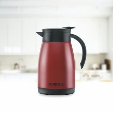 Insulated Stainless Steel Tea and Coffee Vacuum Thermos Flask, Red, 1L