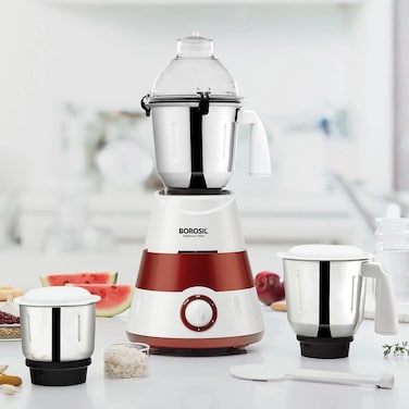 Supermax 3 In 1 Multi Purpose Blender 750W Mixer Grinder   Powerful Motor, Speed Control With Pulse   1.5L Unbreakable Big Jar, Grinder Jar, Meat Mincer Jar,   Wet &amp; Dry Grinding