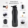 Grip-n-Sip stainless steel water bottle, Black 750 ml