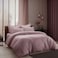 Microfiber Hotel Comforter Sets, Fits 160 cm x 200 cm Size Bed, Duvet Filling Included, 5 Pcs Queen Size, Hotel Stripe Pattern, Purple Pink