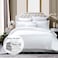Microfiber Hotel Comforter Sets, Fits 160 cm x 200 cm Size Bed, Duvet Filling Included, 5 Pcs Queen Size, Hotel Stripe Pattern, White