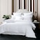 Microfiber Hotel Comforter Sets, Fits 160 cm x 200 cm Size Bed, Duvet Filling Included, 5 Pcs Queen Size, Hotel Stripe Pattern, White