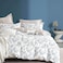 Cotton Floral Comforter Sets, Fits 160 x 200 cm Queen Size Bed, 5 Pcs, 100% Cotton 200 Thread Count, With Removable Filling, Grey Blue