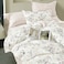 Cotton Floral Comforter Sets, Fits 160 x 200 cm Queen Size Bed, 5 Pcs, 100% Cotton 200 Thread Count, With Removable Filling, White