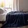 Lightweight Velvet Blanket, 350GSM, Twin Size 230 x 170 cm, Extra Soft All Season Fleece Blanket, Bed And Sofa Blanket, Dark Blue