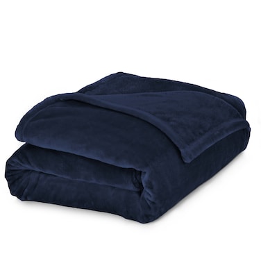 Lightweight Velvet Blanket, 350GSM, Twin Size 230 x 170 cm, Extra Soft All Season Fleece Blanket, Bed And Sofa Blanket, Dark Blue