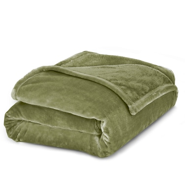 مفرش صيفي ممفربطانية مخمل خفيفه بمقاس مزدوج، 350 جم/متر مربع، 260 × 240 سم، صوف إضافي فائق النعومة لجميع فصول السنة، تستخدم كغطاء للسرير والأَرِيكَة، أخضر