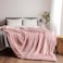 Lightweight Velvet Blanket, 350GSM, Double Size 260 x 240 cm, Extra Soft All Season Fleece Blanket, Bed And Sofa Blanket, Light Pink