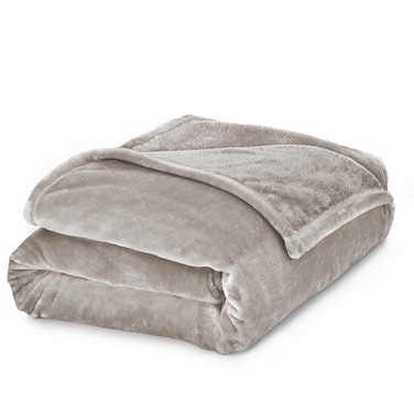 Lightweight Velvet Blanket, 350GSM, Twin Size 230 x 170 cm, Extra Soft All Season Fleece Blanket, Bed And Sofa Blanket, Medium Grey