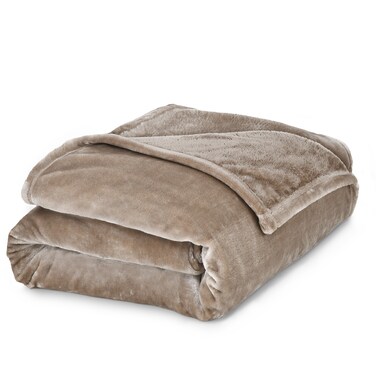 بطانية مخمل خفيفه بمقاس مفرد، 350 جم/متر مربع، 230 × 170 سم، صوف إضافي فائق النعومة لجميع فصول السنة، تستخدم كغطاء للسرير والأَرِيكَة، رمادي جديد