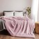 Lightweight Velvet Blanket, 350GSM, Double Size 260 x 240 cm, Extra Soft All Season Fleece Blanket, Bed And Sofa Blanket, Purple Pink