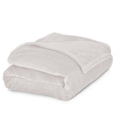 Lightweight Velvet Blanket, 350GSM, Double Size 260 x 240 cm, Extra Soft All Season Fleece Blanket, Bed And Sofa Blanket, Silver Grey