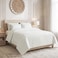4Piece Microfiber Bedspread Set, Fits 200 x 200 cm Double Size Bed, King Size Compressed Comforter Set,Ivory