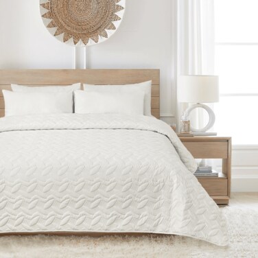 مفرش مضغوط مفرد من المايكروفايبر، يناسب سرير بحجم 120 × 200 سم، 3 قطع، عاجي