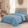3Piece Microfiber Bedspread Set, Fits 120 x 200 cm Single Size Bed, Single Size Compressed Comforter Set,Lake Blue