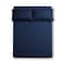 Queen Microfiber Sheet Set, Queen Size 3 Pieces, Hotel Stripes Design, Dark Blue
