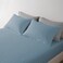 Single Microfiber Sheet Set,  Single Size 2 Pieces, Hotel Stripes Design, Lake Blue