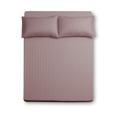 King Microfiber Sheet Set, King Size 3 Pieces, Hotel Stripes design, Purple Grey