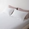 Queen Microfiber Sheet Set, Queen Size 3 Pieces, Hotel Stripes Design, White