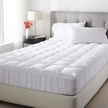 Cotton Mattress Topper, Fits 180 x 200 cm Double Size Ded, 8 cm Extra Thick, With Deep Pocket, Double Size