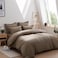 Cotton Hotel Comforter Sets, Fits 120 cm x 200 cm Size Bed, 5 Pcs Single Size, With Removable Filling, 100% Cotton, 240 Thread Count, Hotel Stripe Pattern, Brown