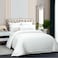 Cotton Hotel Comforter Sets, Fits 120 cm x 200 cm Size Bed, 5 Pcs Single Size, With Removable Filling, 100% Cotton, 240 Thread Count, Hotel Stripe Pattern, Ivory
