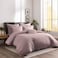 Cotton Hotel Comforter Sets, Fits 160 cm x 200 cm Size Bed, 5 Pcs Queen Size, With Removable Filling, 100% Cotton, 240 Thread Count, Hotel Stripe Pattern, Purple Grey