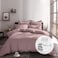 Cotton Hotel Comforter Sets, Fits 120 cm x 200 cm Size Bed, 5 Pcs Single Size, With Removable Filling, 100% Cotton, 240 Thread Count, Hotel Stripe Pattern, Purple Grey