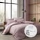 Cotton Hotel Comforter Sets, Fits 120 cm x 200 cm Size Bed, 5 Pcs Single Size, With Removable Filling, 100% Cotton, 240 Thread Count, Hotel Stripe Pattern, Purple Pink