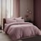 Cotton Hotel Comforter Sets, Fits 120 cm x 200 cm Size Bed, 5 Pcs Single Size, With Removable Filling, 100% Cotton, 240 Thread Count, Hotel Stripe Pattern, Purple Pink