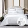 Cotton Hotel Comforter Sets, Fits 200 cm x 200 cm Size Bed, 9 Pcs King Size, With Removable Filling, 100% Cotton, 240 Thread Count, Hotel Stripe Pattern, White