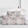 Microfiber Printed Comforter Sets, Fits 160 x 200 cm Queen Size Bed, 4 Pcs, With Soft Filling, Light Grey