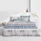 Microfiber Printed Comforter Sets, Fits 160 x 200 cm Queen Size Bed, 4 Pcs, With Soft Filling, Light Grey