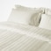 Microfiber Hotel Duvet Cover Sets, Fits 200 cm x 200 cm Size Bed,  6 Pcs King Size, Hotel Stripe Pattern, Cream
