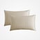 Microfiber Hotel Duvet Cover Sets, Fits 200 cm x 200 cm Size Bed,  6 Pcs King Size, Hotel Stripe Pattern, Light Grey