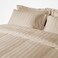 غطاء لحاف فندقي مفرد من  مايكروفايبر، يناسب سرير بحجم 200 سم × 120 سم، 4 قطع ، بتصميم خطوط فندقية، بيج متوسط