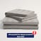 Cotton Hotel Duvet Cover Sets, Fits 120 cm x 200 cm Size Bed, 4 Pcs Single Size, 100% Cotton, 240 Thread Count, Hotel Stripe Pattern, Grey