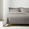 Cotton Hotel Duvet Cover Sets, Fits 120 cm x 200 cm Size Bed, 4 Pcs Single Size, 100% Cotton, 240 Thread Count, Hotel Stripe Pattern, Grey