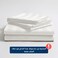 غطاء لحاف فندقي مزدوج من قطن، يناسب سرير بحجم 200 سم × 200 سم، 6 قطع، 100% قطن 240 غرزة، بتصميم الخطوط الفندقية، عاجي
