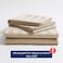 Cotton Hotel Duvet Cover Sets, Fits 120 cm x 200 cm Size Bed, 4 Pcs Single Size, 100% Cotton, 240 Thread Count, Hotel Stripe Pattern, Purple Camel