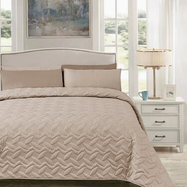 مفرش مضغوط مفرد من القطن، يناسب سرير بحجم 120 × 200 سم، 3 قطع، الجملي الأرجواني