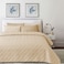 مفرش مضغوط مفرد من القطن، يناسب سرير بحجم 120 × 200 سم، 3 قطع، بيج