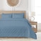 مفرش مضغوط مزدوج من القطن، يناسب سرير بحجم 200 × 200 سم، 4 قطع، أزرق نيلي