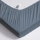 Queen 100% Rayon Of Bamboo Cooling Fitted Sheet, Fitted Sheet With Elastic 160x200+35 cm, Breathable Silky Soft, Queen Size 3 Pieces, Blue Grey
