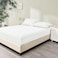 Single 100% Rayon Of Bamboo Cooling Fitted Sheet, Fitted Sheet With Elastic 120x200+30 cm, Breathable Silky Soft, Single Size 2 Pieces, Ivory