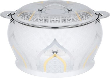 حاوية طعام - سيف جاليري بشرى، 2500 مل، نقش ذهبي، هندي - فضي