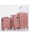 مجموعة عالية الجودة مكونة من 3 حقائب سفر مع قفل TSA  المادة - أكريلونتريل بوتادين ستايرين  مقبض عربة قابل للتعديل   عجلات مزدوجة ناعمة تدور 360 درجة  كابينة، متوسطة، كبيرة  روز جولد