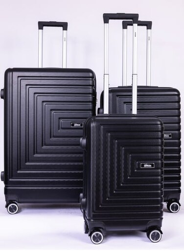 Pilgrimage Set of 3 Luggage  Hardside Soft Handle Trolley with TSA Lock Double 360 4 Wheeler Cabin20 Inch Medium 24 Inch Large28 Inch Black