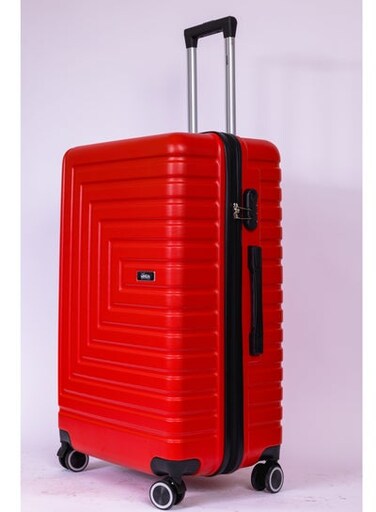 حقيبة سفر Pilgrimage بمقبض ناعم وصلب وقفل TSA وعجلات دوارة 360 درجة - حجم كبير 28 إنش - أحمر

