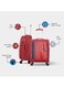 Airway Pro Expandable Soft Body Luggage with Smooth Dual Wheels Luggage Trolley, Polyester Material, TSA Lock, Medium-24Inch, Red